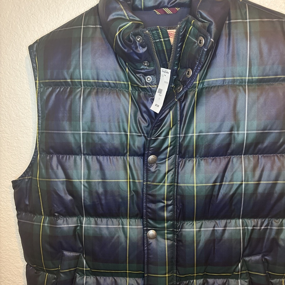 Brooks Brothers Puffer Vest Mens Size L Blue Down Fill * - Picture 2 of 14